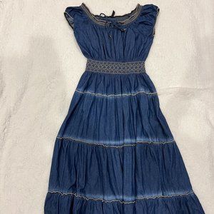 Indigo & Lace Sleeveless Maxi Dress in Size PM